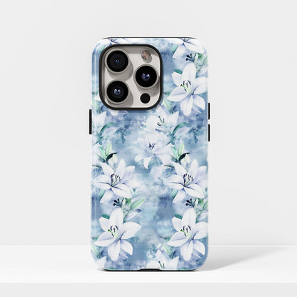 Double-Layer Semi-Handprinted Tough Matte Lily iPhone Case