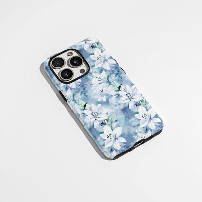 Double-Layer Semi-Handprinted Tough Matte Lily iPhone Case