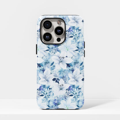 Double-Layer Semi-Handprinted Tough Matte Lily iPhone Case