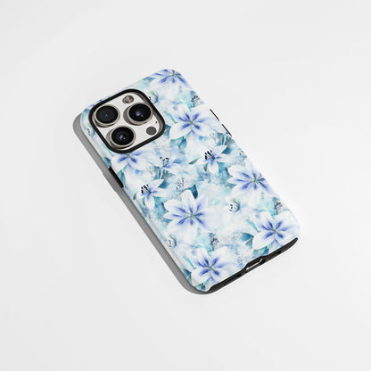 Double-Layer Semi-Handprinted Tough Matte Lily iPhone Case