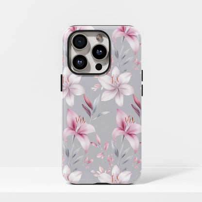 เคส iPhone Lily แบบด้านทนทาน 2 ชั้น พิมพ์ด้วยมือครึ่งหนึ่ง 