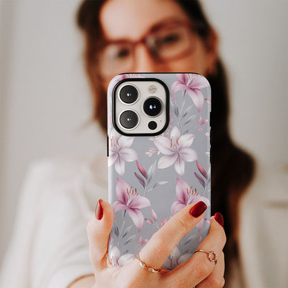 เคส iPhone Lily แบบด้านทนทาน 2 ชั้น พิมพ์ด้วยมือครึ่งหนึ่ง 