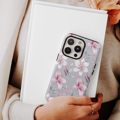 เคส iPhone Lily แบบด้านทนทาน 2 ชั้น พิมพ์ด้วยมือครึ่งหนึ่ง 