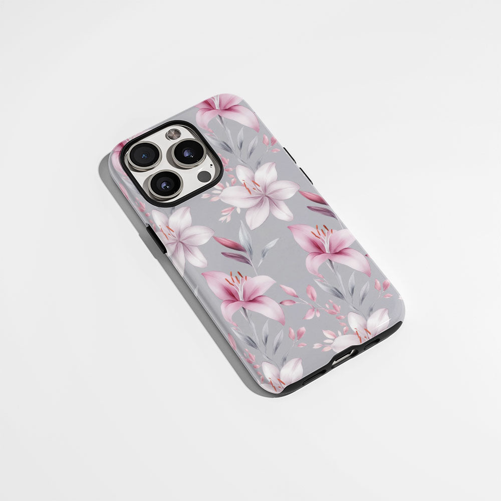 เคส iPhone Lily แบบด้านทนทาน 2 ชั้น พิมพ์ด้วยมือครึ่งหนึ่ง 