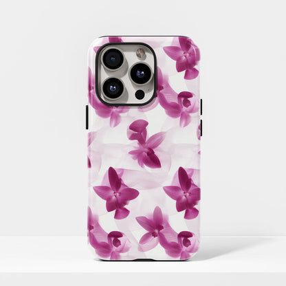 Double-Layer Semi-Handprinted Tough Matte Orchid iPhone Case