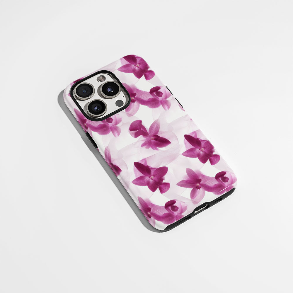 Double-Layer Semi-Handprinted Tough Matte Orchid iPhone Case