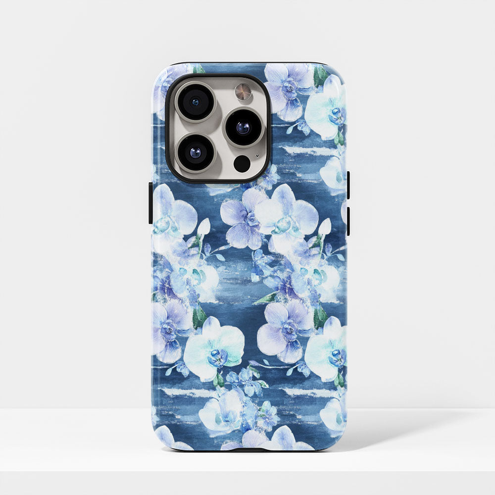 Double-Layer Semi-Handprinted Tough Matte Orchid iPhone Case