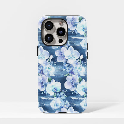 Double-Layer Semi-Handprinted Tough Matte Orchid iPhone Case