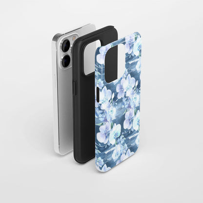 Double-Layer Semi-Handprinted Tough Matte Orchid iPhone Case
