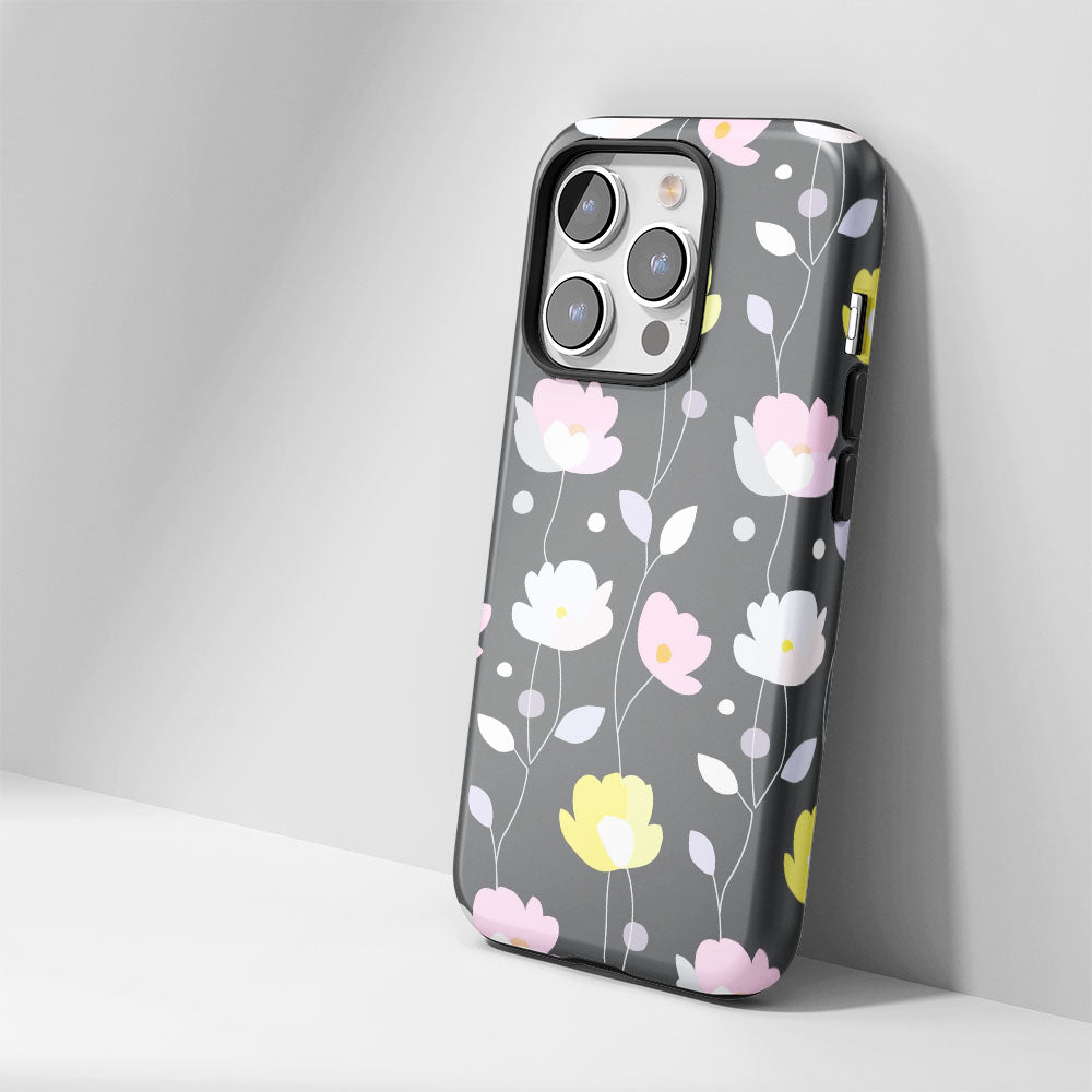 雙層半手印花霧面牡丹 iPhone 手機殼