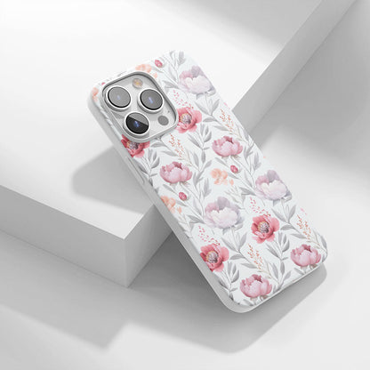 Latest 3rd-Generation Crystal Tough Glossy Peony iPhone Case (MagSafe-Compatible)