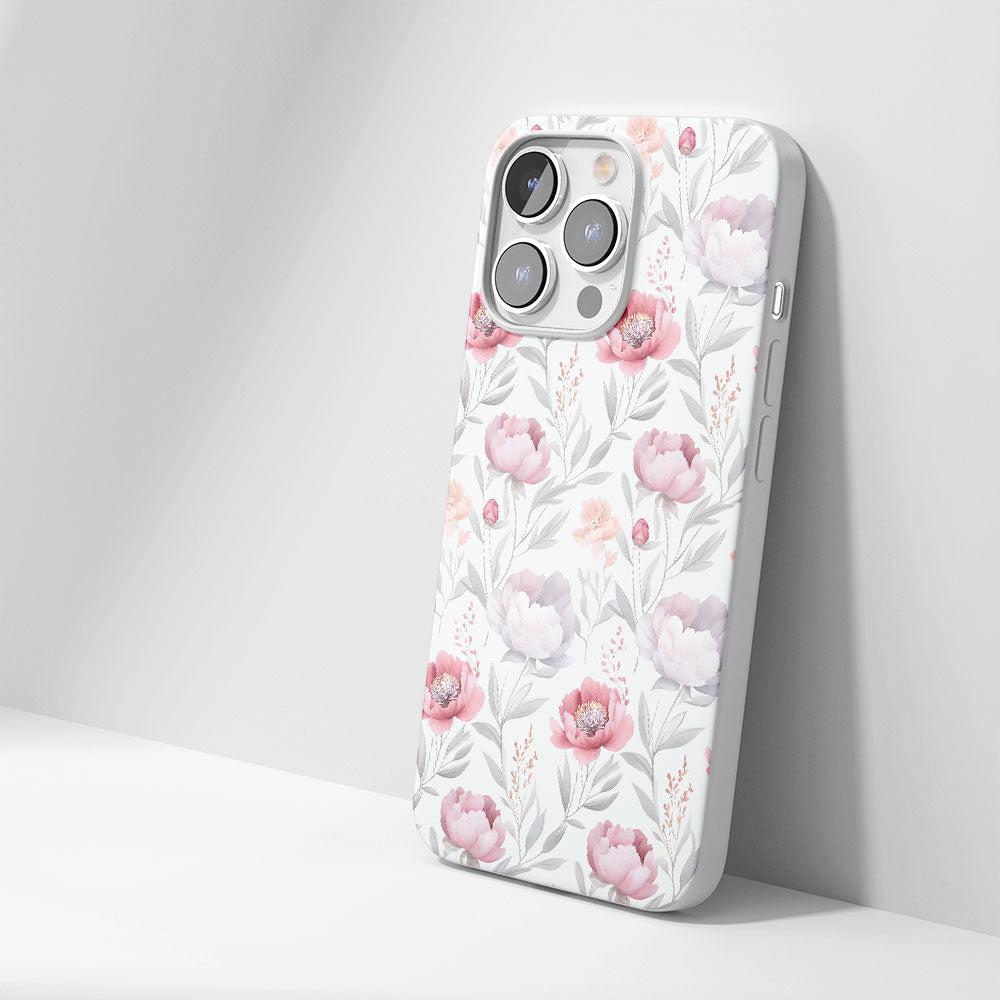 Latest 3rd-Generation Crystal Tough Glossy Peony iPhone Case (MagSafe-Compatible)
