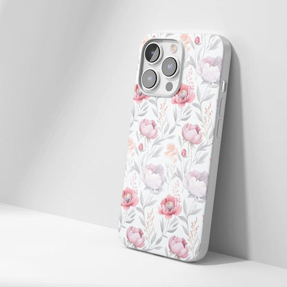Latest 3rd-Generation Crystal Tough Glossy Peony iPhone Case (MagSafe-Compatible)
