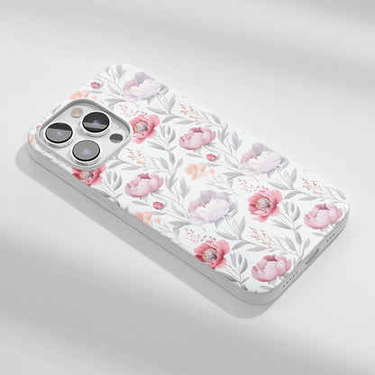 Latest 3rd-Generation Crystal Tough Glossy Peony iPhone Case (MagSafe-Compatible)