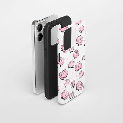 雙層半手印花霧面牡丹 iPhone 手機殼