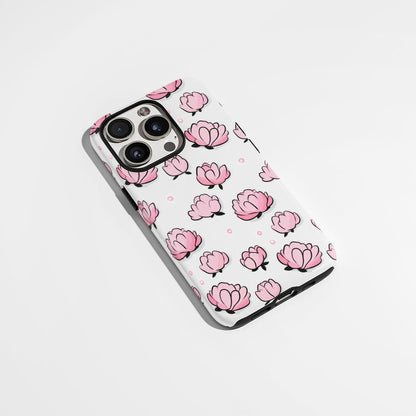 雙層半手印花霧面牡丹 iPhone 手機殼