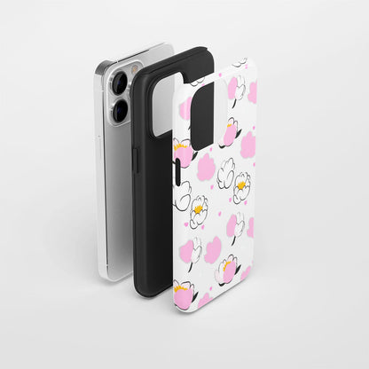 雙層半手印花霧面牡丹 iPhone 手機殼