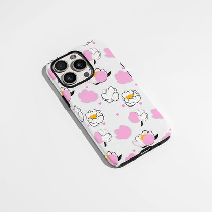 雙層半手印花霧面牡丹 iPhone 手機殼