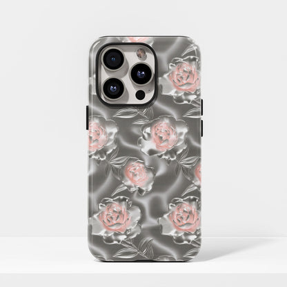 雙層半手印花霧面牡丹 iPhone 手機殼