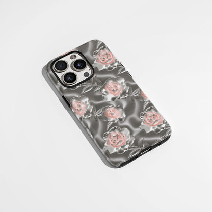 雙層半手印花霧面牡丹 iPhone 手機殼