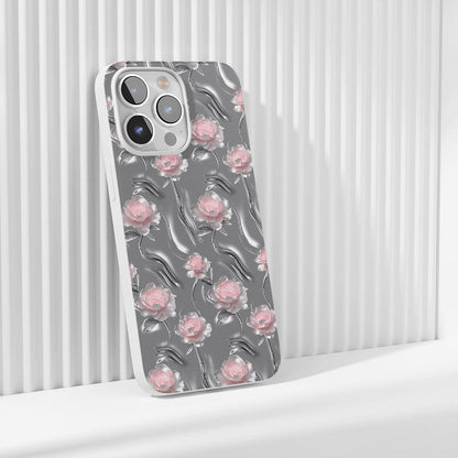 Latest 3rd-Generation Crystal Tough Glossy Peony iPhone Case (MagSafe-Compatible)