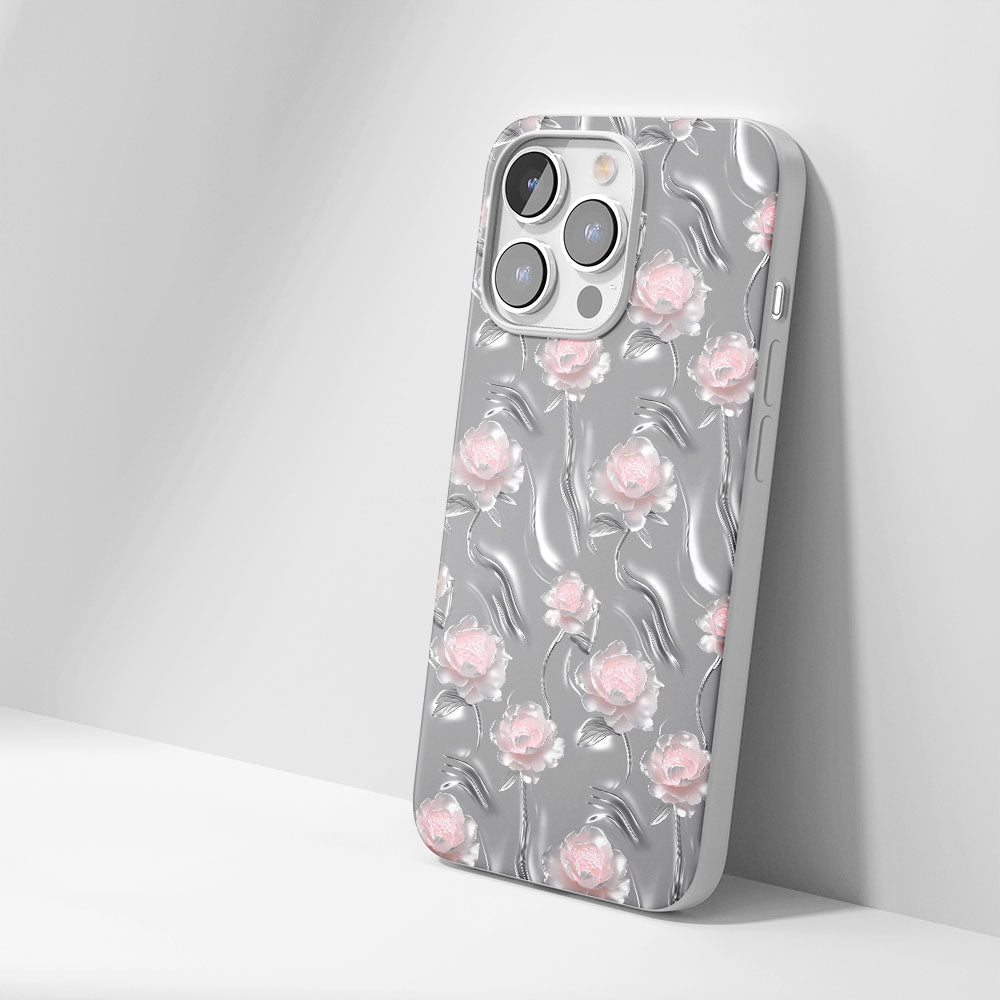 Latest 3rd-Generation Crystal Tough Glossy Peony iPhone Case (MagSafe-Compatible)