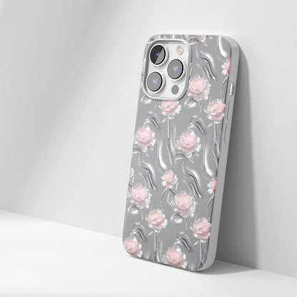 Latest 3rd-Generation Crystal Tough Glossy Peony iPhone Case (MagSafe-Compatible)