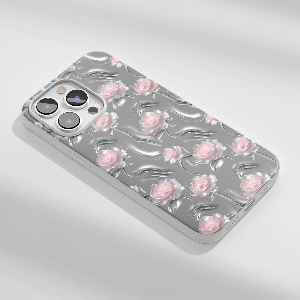 Latest 3rd-Generation Crystal Tough Glossy Peony iPhone Case (MagSafe-Compatible)