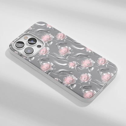 Latest 3rd-Generation Crystal Tough Glossy Peony iPhone Case (MagSafe-Compatible)