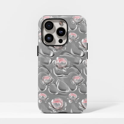 เคส iPhone ลายดอกโบตั๋นเคลือบด้าน 2 ชั้น พิมพ์ลายด้วยมือ 