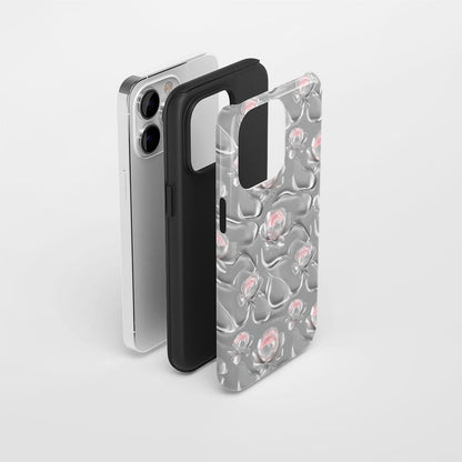 เคส iPhone ลายดอกโบตั๋นเคลือบด้าน 2 ชั้น พิมพ์ลายด้วยมือ 