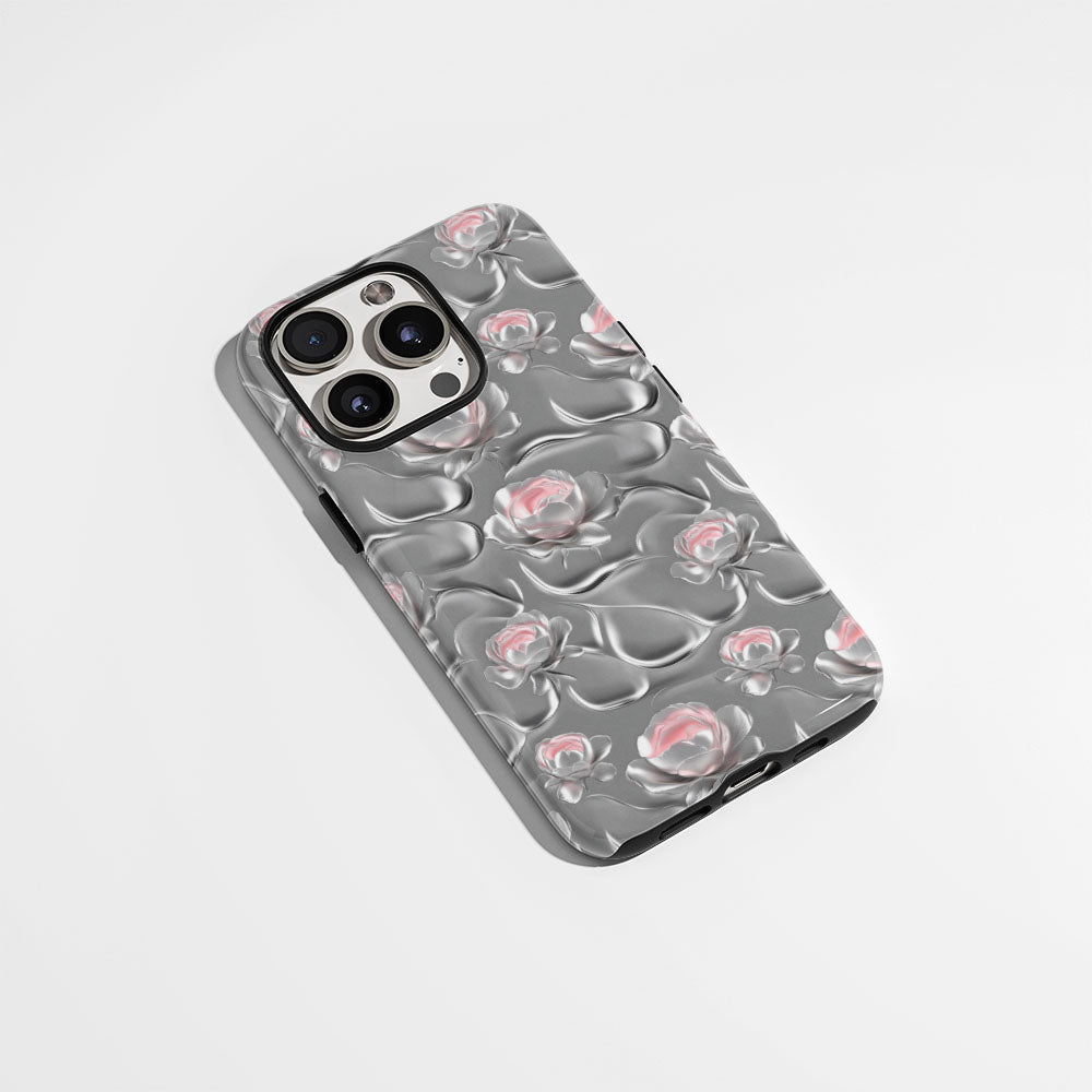 เคส iPhone ลายดอกโบตั๋นเคลือบด้าน 2 ชั้น พิมพ์ลายด้วยมือ 