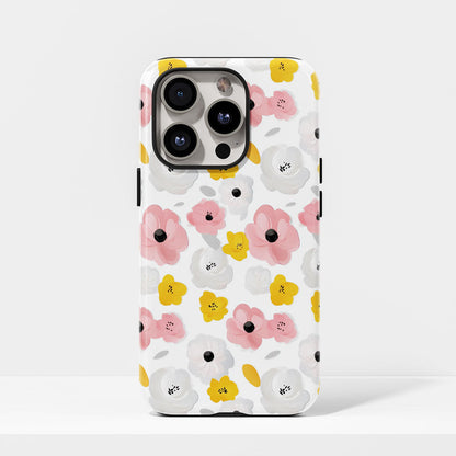 เคส iPhone ลายดอกโบตั๋นเคลือบด้าน 2 ชั้น พิมพ์ลายด้วยมือ 