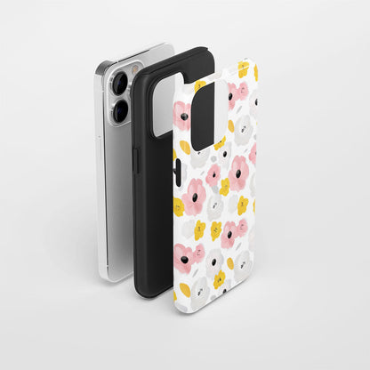 เคส iPhone ลายดอกโบตั๋นเคลือบด้าน 2 ชั้น พิมพ์ลายด้วยมือ 