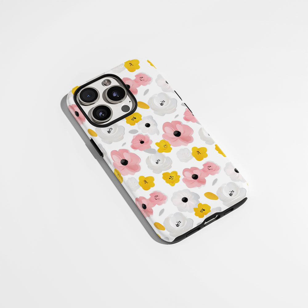 เคส iPhone ลายดอกโบตั๋นเคลือบด้าน 2 ชั้น พิมพ์ลายด้วยมือ 