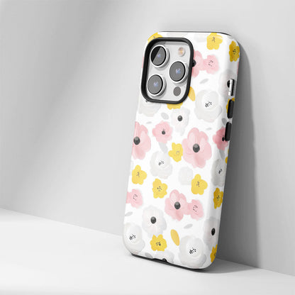 เคส iPhone ลายดอกโบตั๋นเคลือบด้าน 2 ชั้น พิมพ์ลายด้วยมือ 