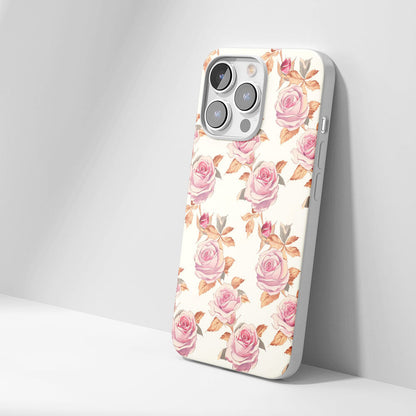Latest 3rd-Generation Crystal Tough Glossy Pink Rose iPhone Case (MagSafe-Compatible)