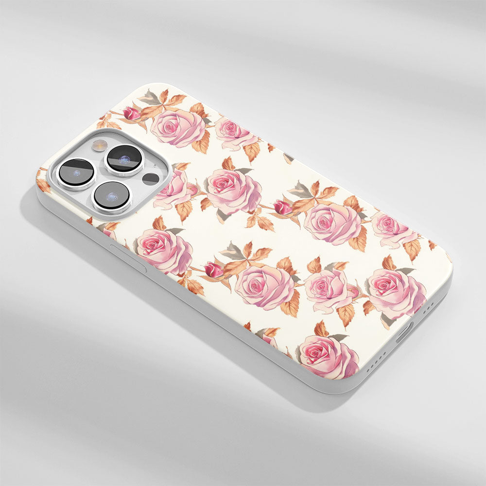 Latest 3rd-Generation Crystal Tough Glossy Pink Rose iPhone Case (MagSafe-Compatible)