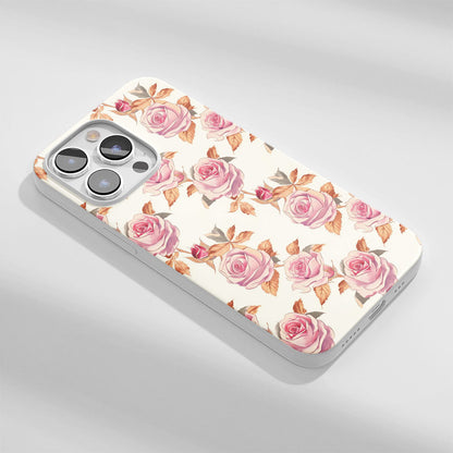 Latest 3rd-Generation Crystal Tough Glossy Pink Rose iPhone Case (MagSafe-Compatible)