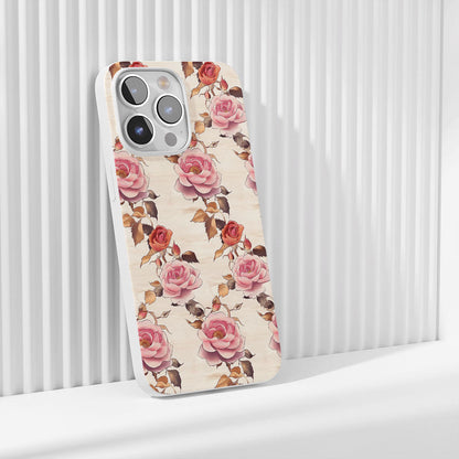 Latest 3rd-Generation Crystal Tough Glossy Pink Rose iPhone Case (MagSafe-Compatible)