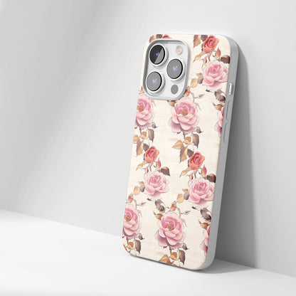 Latest 3rd-Generation Crystal Tough Glossy Pink Rose iPhone Case (MagSafe-Compatible)