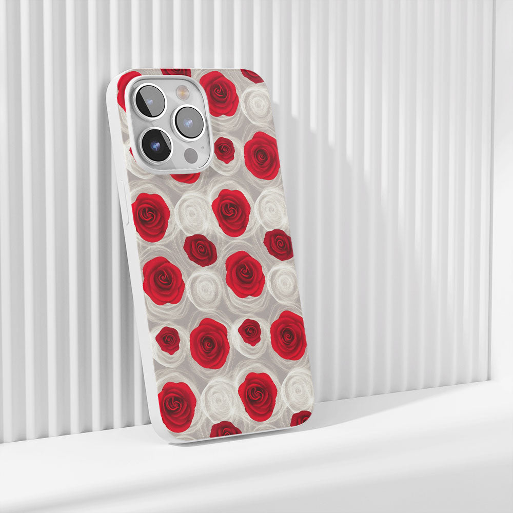 Latest 3rd-Generation Crystal Tough Glossy Red Rose iPhone Case (MagSafe-Compatible)