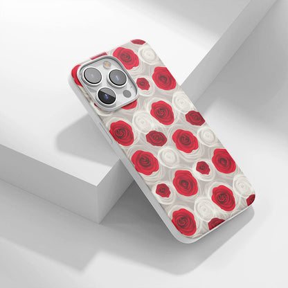 Latest 3rd-Generation Crystal Tough Glossy Red Rose iPhone Case (MagSafe-Compatible)