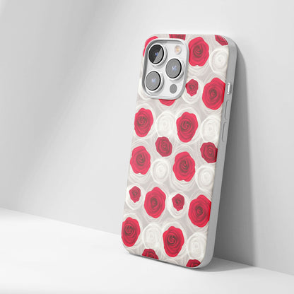 Latest 3rd-Generation Crystal Tough Glossy Red Rose iPhone Case (MagSafe-Compatible)