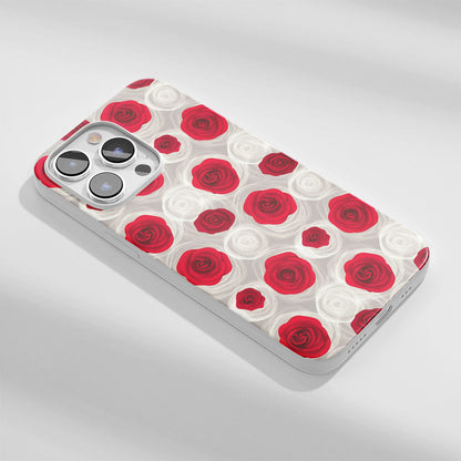 Latest 3rd-Generation Crystal Tough Glossy Red Rose iPhone Case (MagSafe-Compatible)