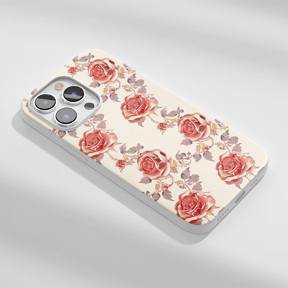 Latest 3rd-Generation Crystal Tough Glossy Red Rose iPhone Case (MagSafe-Compatible)