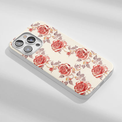 Latest 3rd-Generation Crystal Tough Glossy Red Rose iPhone Case (MagSafe-Compatible)