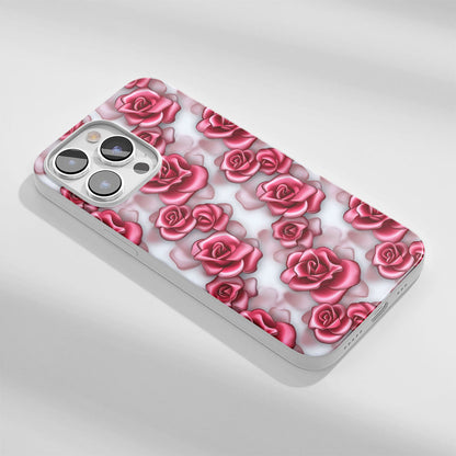 Latest 3rd-Generation Crystal Tough Glossy Red Rose iPhone Case (MagSafe-Compatible)