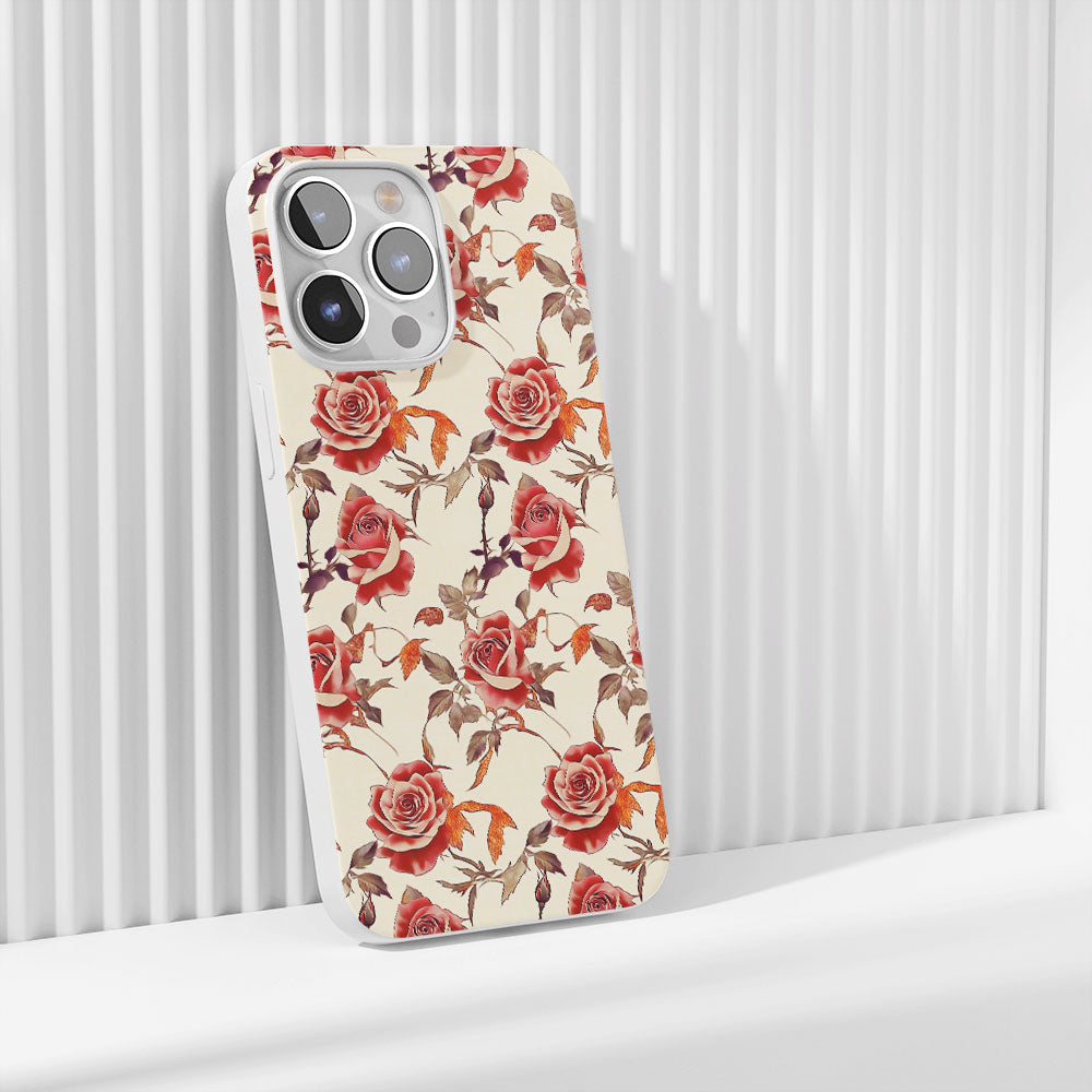 Latest 3rd-Generation Crystal Tough Glossy Red Rose iPhone Case (MagSafe-Compatible)