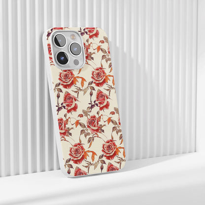 Latest 3rd-Generation Crystal Tough Glossy Red Rose iPhone Case (MagSafe-Compatible)